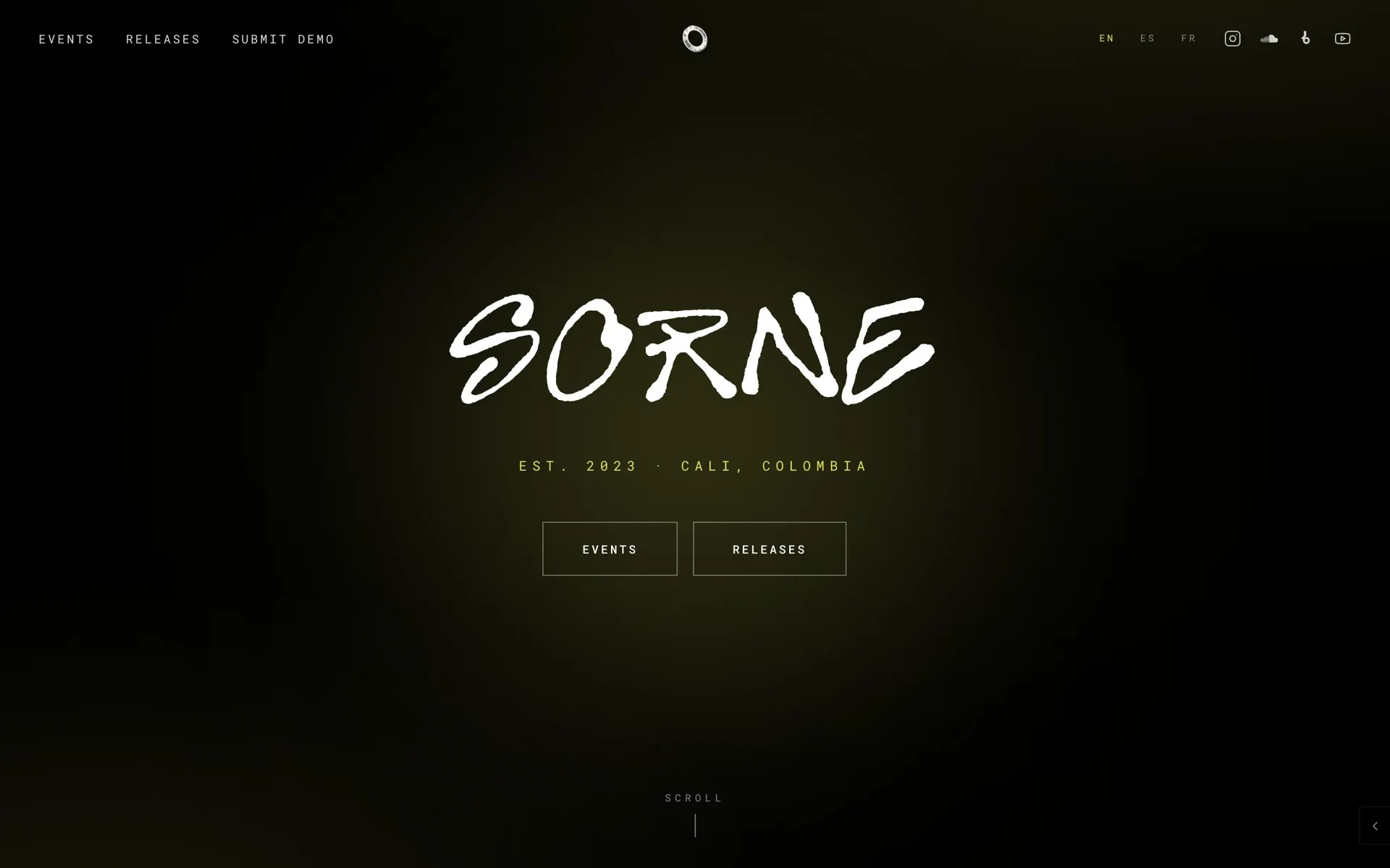 Captura del sitio de SORNE Records